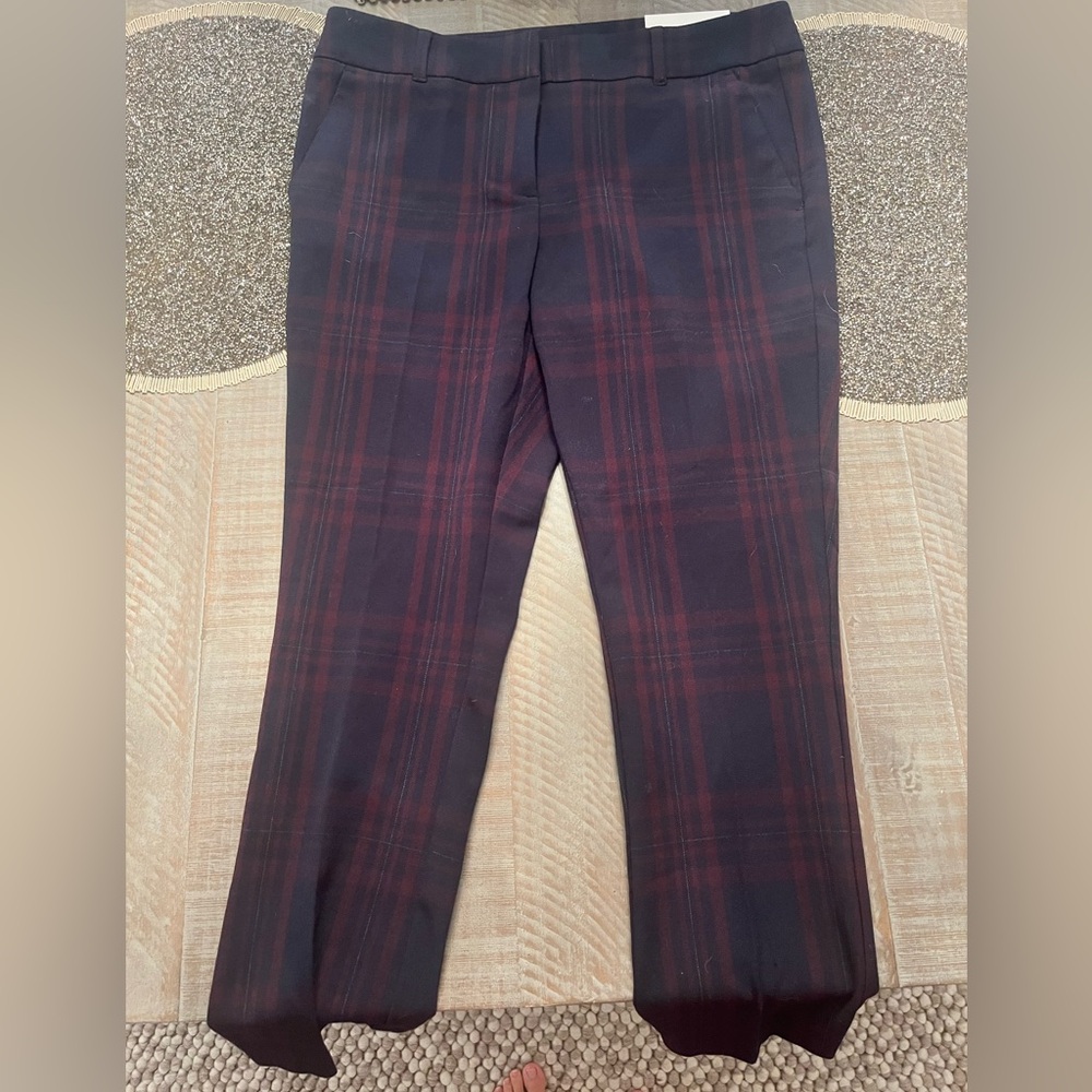 LOFT Outlet Modern Skinny Ankle Petite Plaid Dress Pants -NEW!